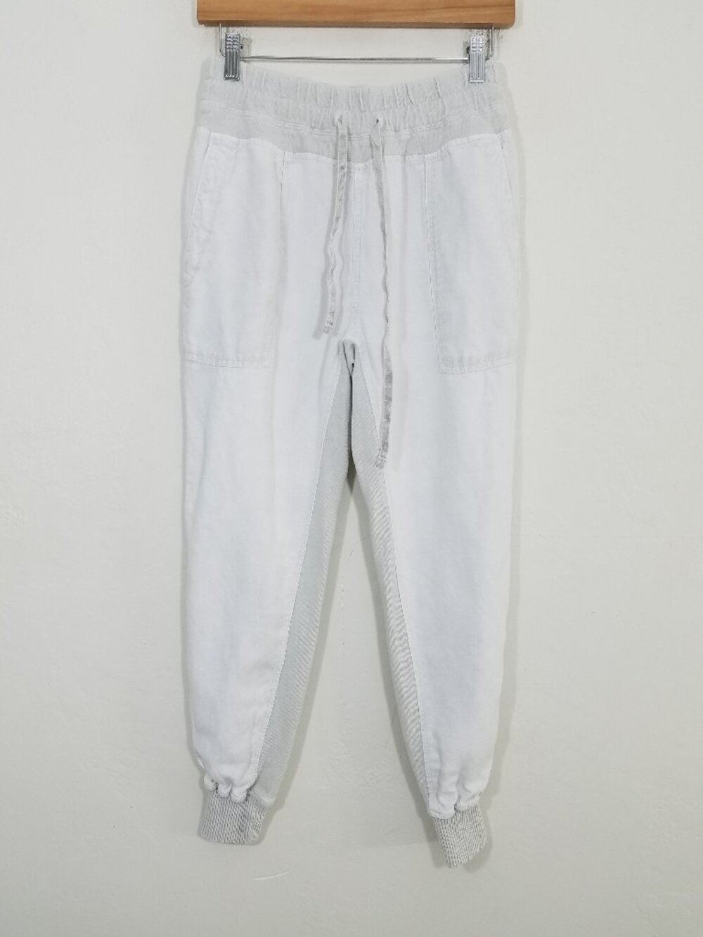 Standard James Perse Linen Blend Jogger Pants Drawstring Waist Size 1